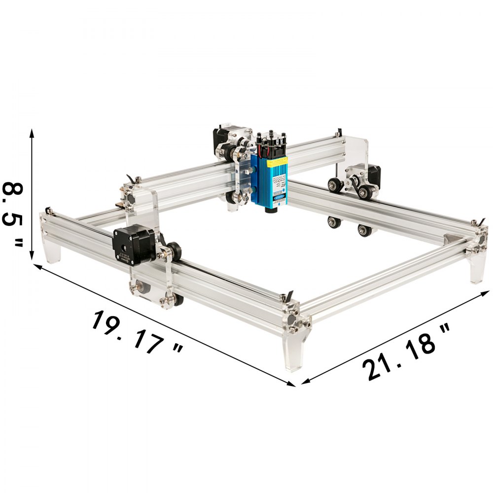 VEVOR Grabador de Láser para Madera 2,500 MW 395 x 285 mm, Máquina de Grabado CNC 3040, 1,33 A Tamaño de 53,8 x 48,7 x 21,6 cm, Kit de Enrutador CNC Conexión con USB para Plástico, Papel, Bambú