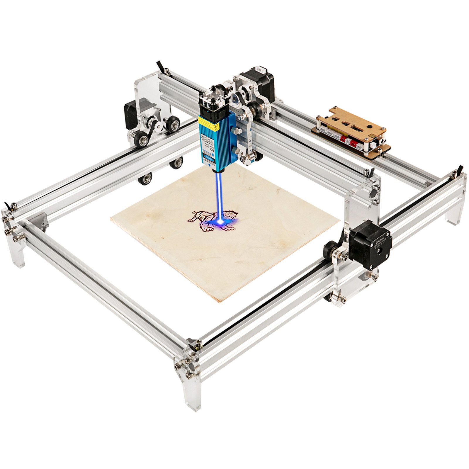VEVOR Grabador de Láser para Madera 2,500 MW 395 x 285 mm, Máquina de Grabado CNC 3040, 1,33 A Tamaño de 53,8 x 48,7 x 21,6 cm, Kit de Enrutador CNC Conexión con USB para Plástico, Papel, Bambú