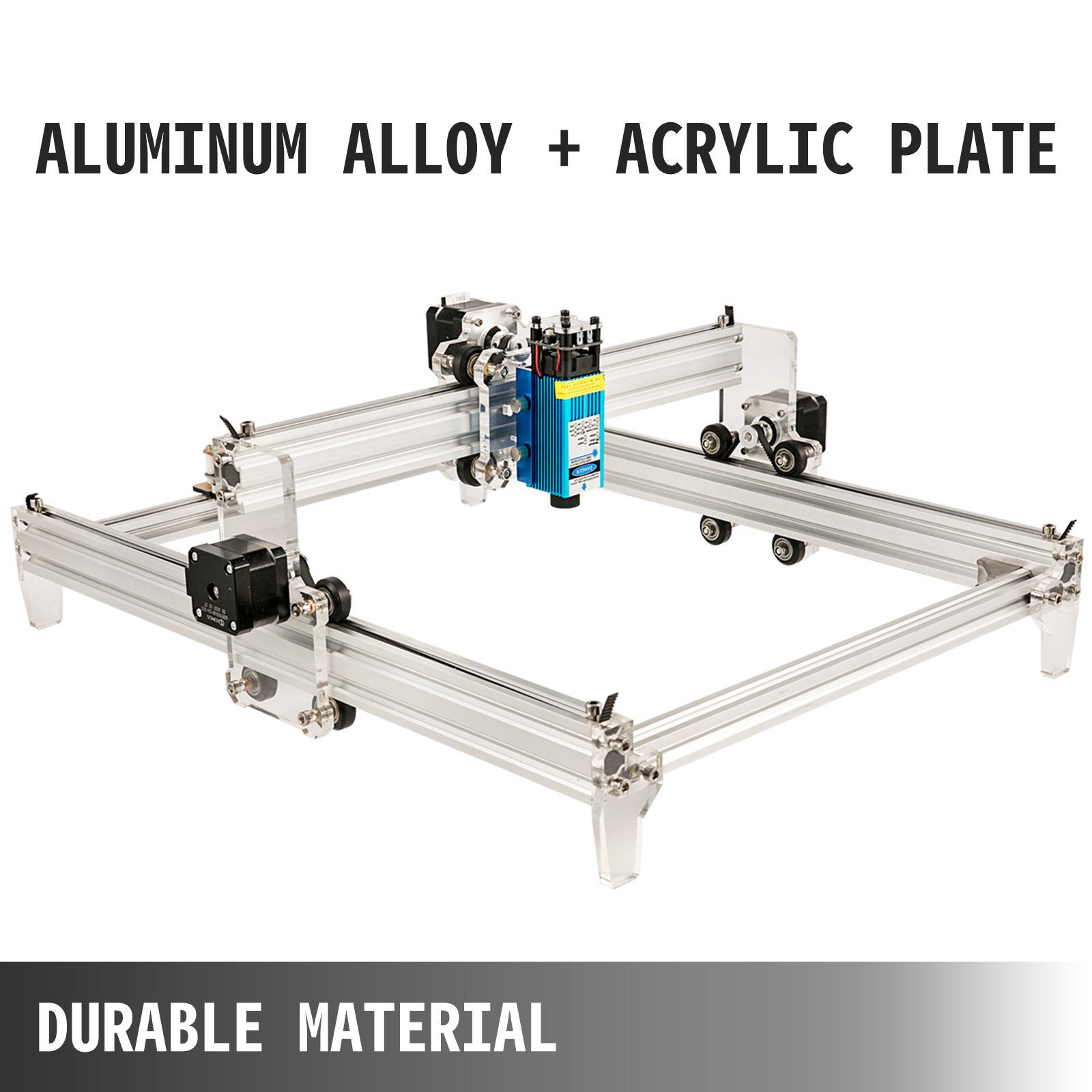 VEVOR Grabador de Láser para Madera 2,500 MW 395 x 285 mm, Máquina de Grabado CNC 3040, 1,33 A Tamaño de 53,8 x 48,7 x 21,6 cm, Kit de Enrutador CNC Conexión con USB para Plástico, Papel, Bambú