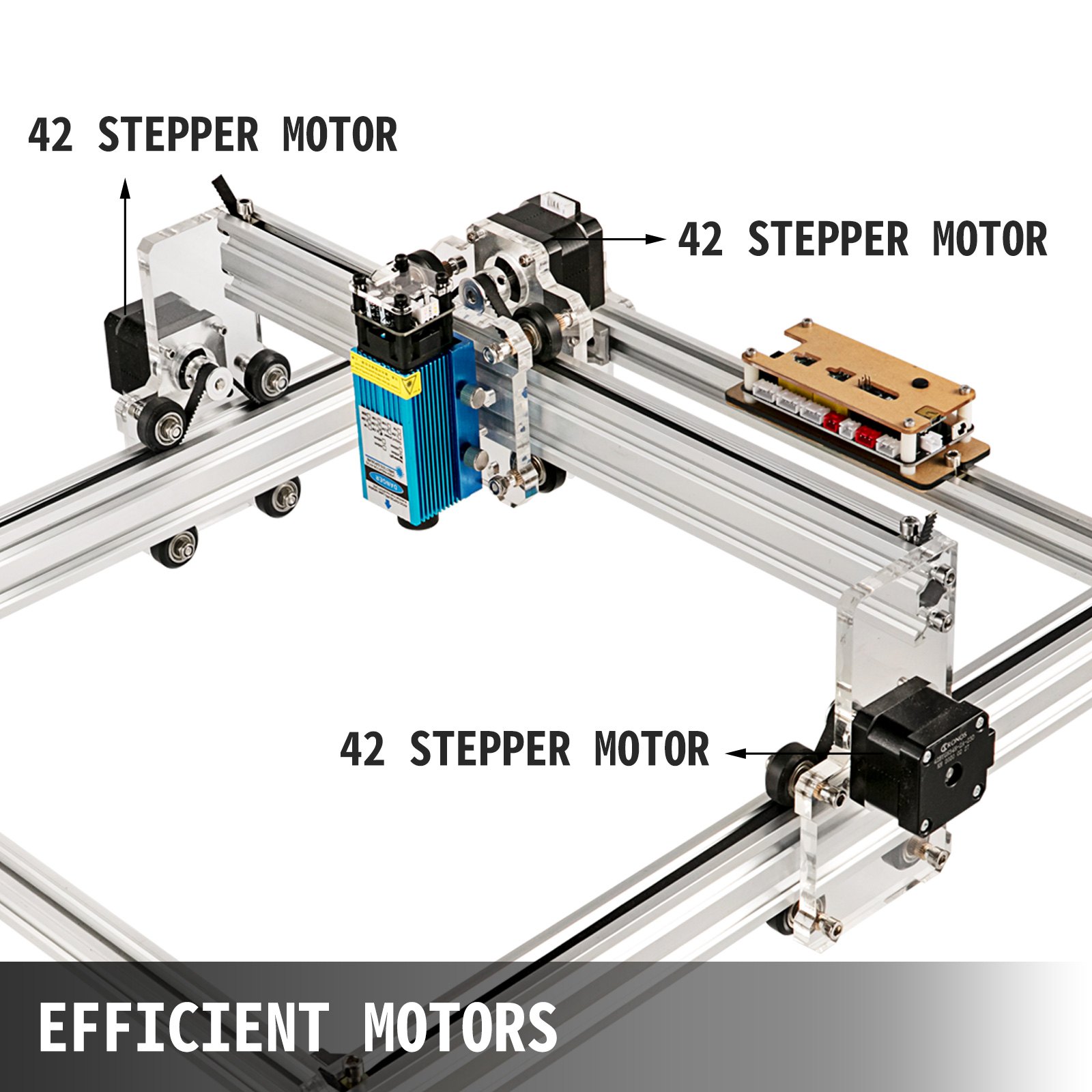 VEVOR Grabador de Láser para Madera 2,500 MW 395 x 285 mm, Máquina de Grabado CNC 3040, 1,33 A Tamaño de 53,8 x 48,7 x 21,6 cm, Kit de Enrutador CNC Conexión con USB para Plástico, Papel, Bambú