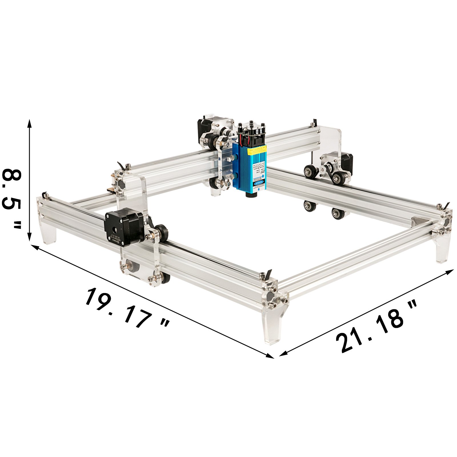 VEVOR Grabador de Láser para Madera 2,500 MW 395 x 285 mm, Máquina de Grabado CNC 3040, 1,33 A Tamaño de 53,8 x 48,7 x 21,6 cm, Kit de Enrutador CNC Conexión con USB para Plástico, Papel, Bambú