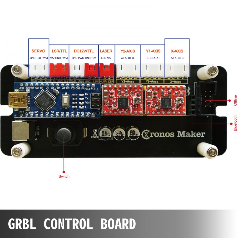 VEVOR Grabador Láser de 53,8 x 48,7 x 21,6 cm, Grabador de Enrutador para Madera 7,000 MW, Precisión de 0,1mm, Máquina de Grabado CNC con 2 Ejes Refinados (Compatible a Win XP, Win7, Win8, Win10)