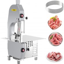 VEVOR Sierra para Cortar Huesos Carnes Congelados, 1.500 W Eléctrica Sierra de Cinta Profesional para Carne, 490 x 440 mm Sierra para Huesos, Sierra para Carne y Huesos, para Carnicerías, Hoteles