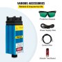 VEVOR Kit de Módulo de Cabezal Láser de 15000 mw, Kit de Módulo Láser Azul Longitud de Onda 450 nm (Azul), Neje Láser 12 V/1 A DC, Cabezal Láser CNC Aluminia Apoyo PWM / TTL con Accesorios Completos