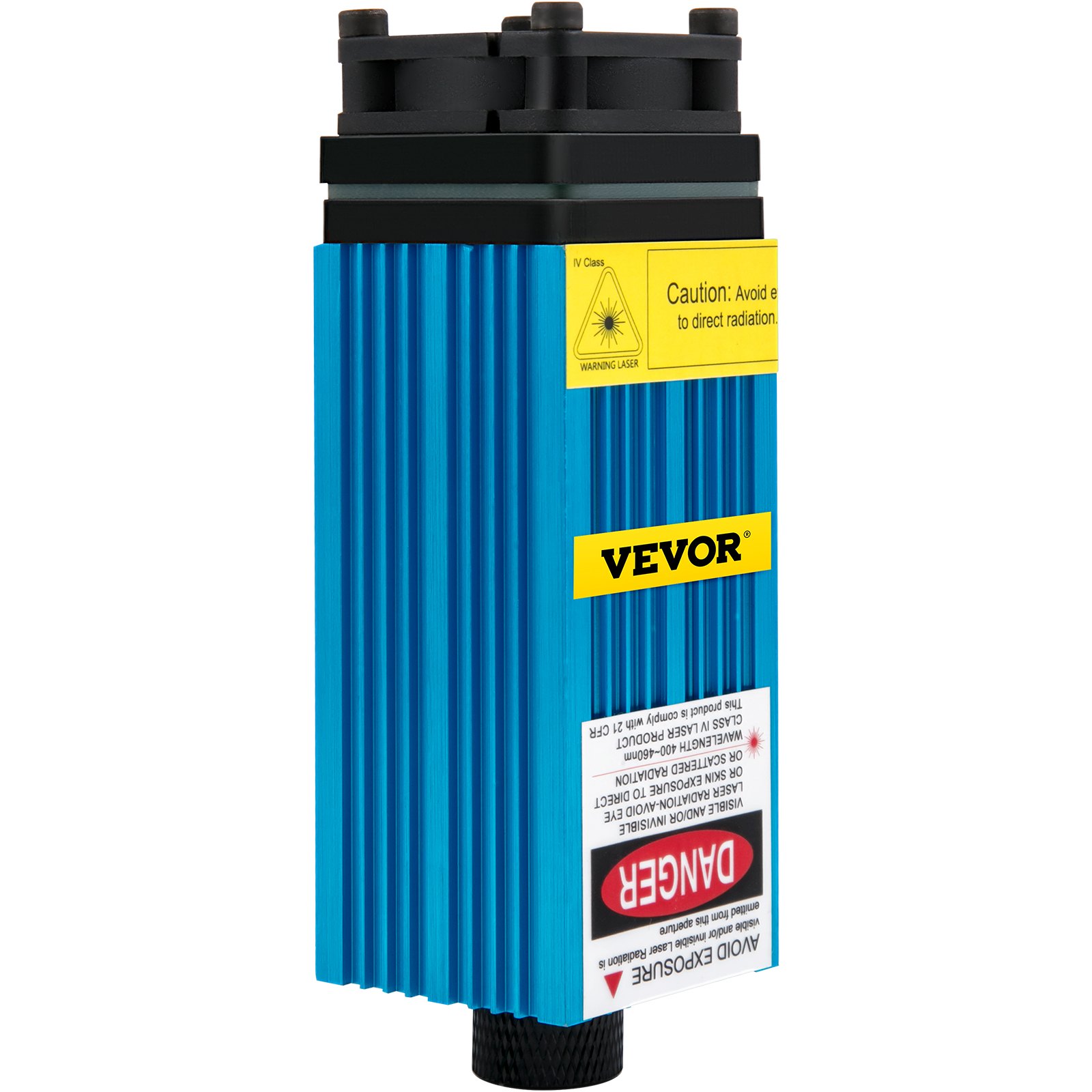 VEVOR Kit de Módulo de Cabezal Láser de 15000 mw, Kit de Módulo Láser Azul Longitud de Onda 450 nm (Azul), Neje Láser 12 V/1 A DC, Cabezal Láser CNC Aluminia Apoyo PWM / TTL con Accesorios Completos