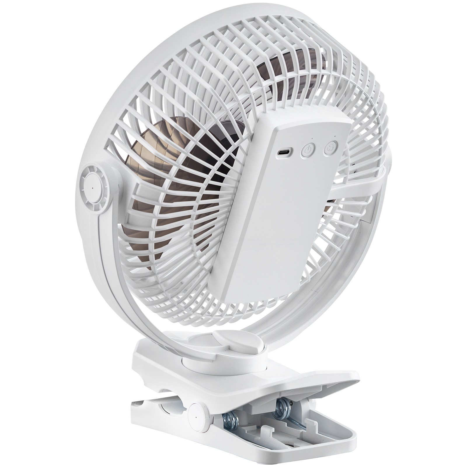 VEVOR Ventilador Portátil con Clip Batería Doble, 4 Velocidades 3 Fijas y 1 Modo de Circulación, Ventilador con Pinza hasta 139 CFM Motor de Cobre USB-C Cable 1 m para Escritorio Oficina Viaje Camping