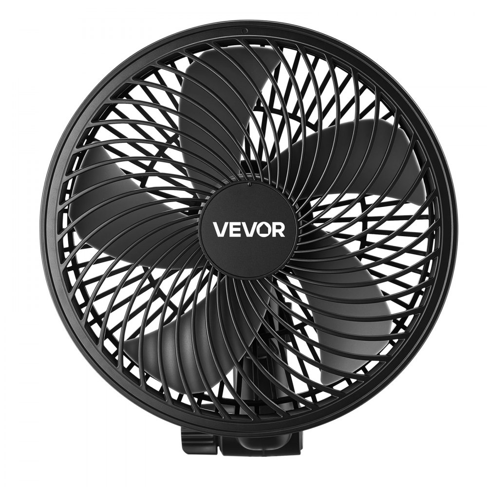 VEVOR Ventilador con Clip de Cultivo Paquete de 2, Type-C, Doble Motor, 10 Velocidades 9 Fijas y 1 Modo Circulación, Cable 1,5 m, Ventilador con Clip Oscilante 125 CFM para Plantas Invernadero Interior