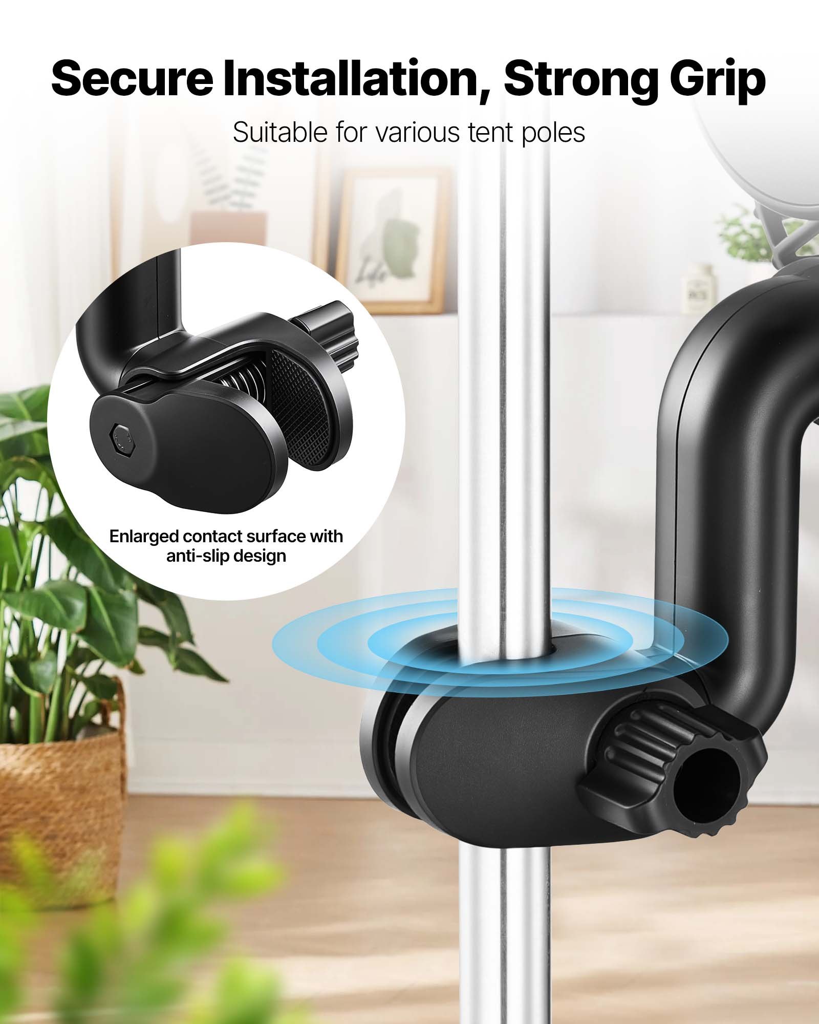 VEVOR Ventilador con Clip de Cultivo Paquete de 2, Type-C, Doble Motor, 10 Velocidades 9 Fijas y 1 Modo Circulación, Cable 1,5 m, Ventilador con Clip Oscilante 125 CFM para Plantas Invernadero Interior