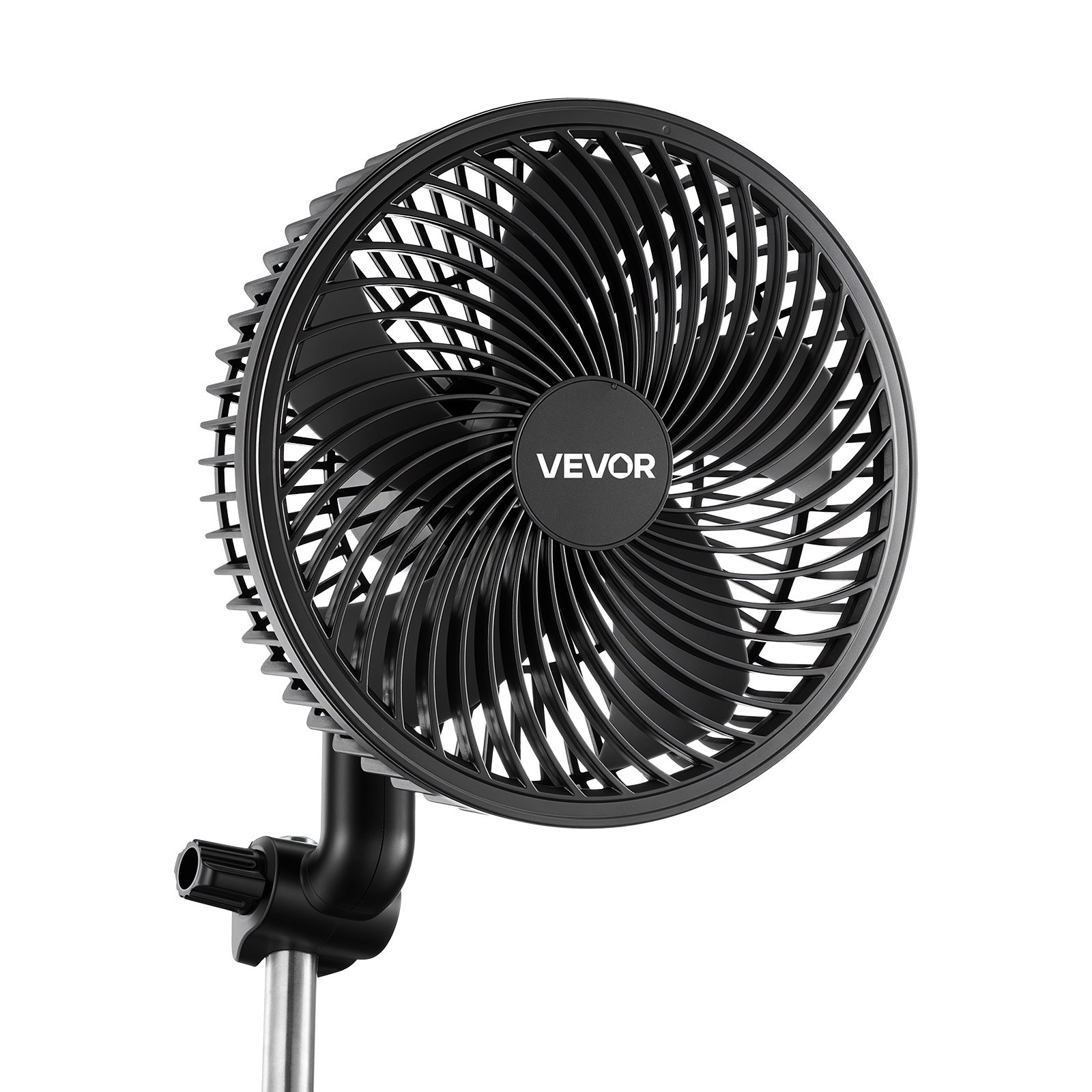 VEVOR Ventilador con Clip de Cultivo, Type-C, Doble Motor, 10 Velocidades 9 Fijas y 1 Modo Circulación, Cable 1,5 m, Ventilador con Clip Oscilante 45° 90° 125 CFM para Plantas Invernadero Interior