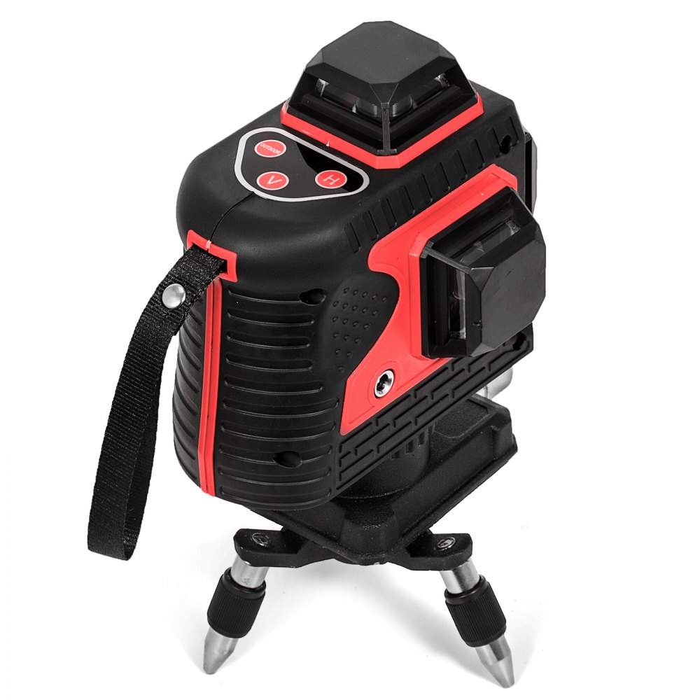 360° Nivel Láser Rotativo Rojo 3d 12 Líneas Autonivelante Horizontal Vertical