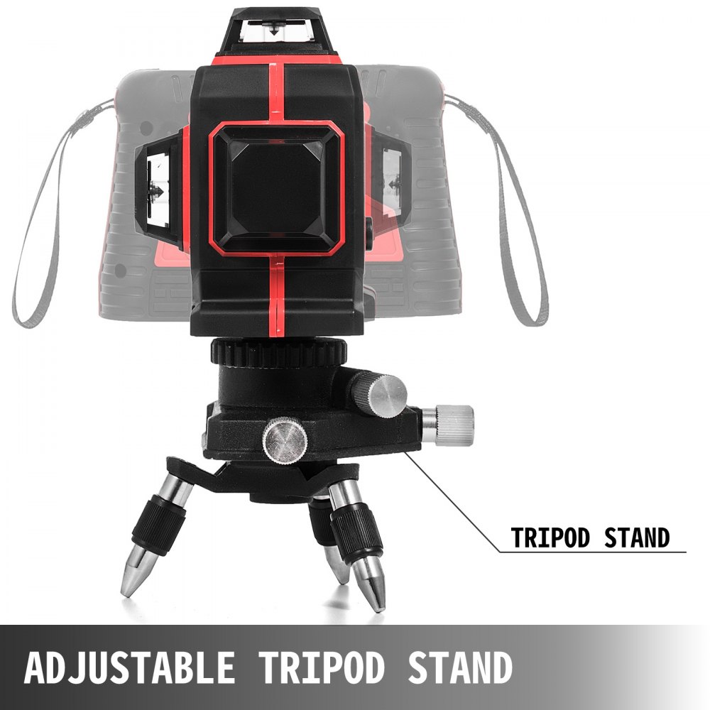360° Nivel Láser Rotativo Rojo 3d 12 Líneas Autonivelante Horizontal Vertical