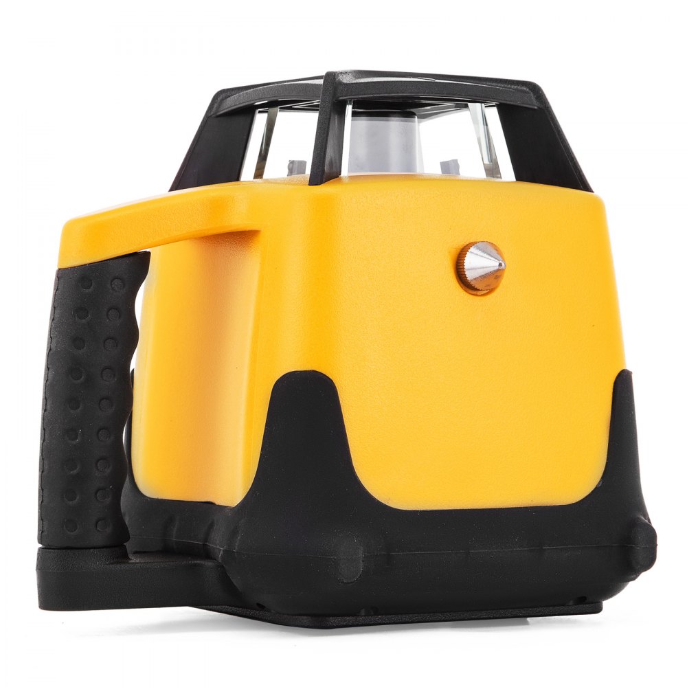 VEVOR Red Professional Rotary Laser, max. working range 100 m, 360° rotary laser level, water and dustproof, outdoor use, 20 hours operating time, in carrying case (2 kg), remote control, yellow shell