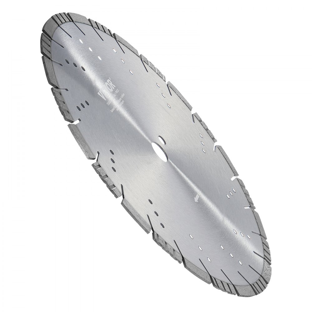 VEVOR Disco de Corte de Diamante 350 mm Disco de Diamante Húmedo o Seco Hoja de Sierra con Dientes Inclinados 10 mm Diámetro del Orificio Central Universal 25,4 mm Para Hormigón, Azulejos, Ladrillo