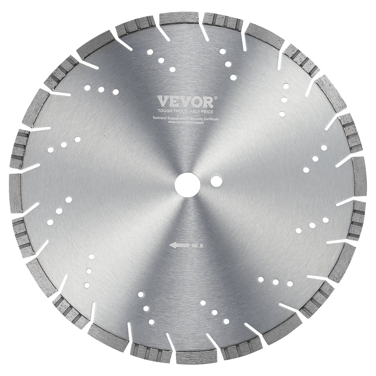 VEVOR diamond saw blade, 14 inch/350 mm concrete saw blade for wet or dry work, 0.47 inch/12 mm diamond segment saw blade with angled teeth, universal center hole diameter 1 inch/25.4 mm, for concrete, cement boards, tiles, bricks