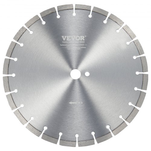 VEVOR Disco de Corte de Diamante 350 mm Disco de Diamante Húmedo o Seco Hoja de Sierra con Dientes Planos 12 mm Diámetro del Orificio Central Universal 25,4 mm Para Hormigón, Azulejos, Ladrillo