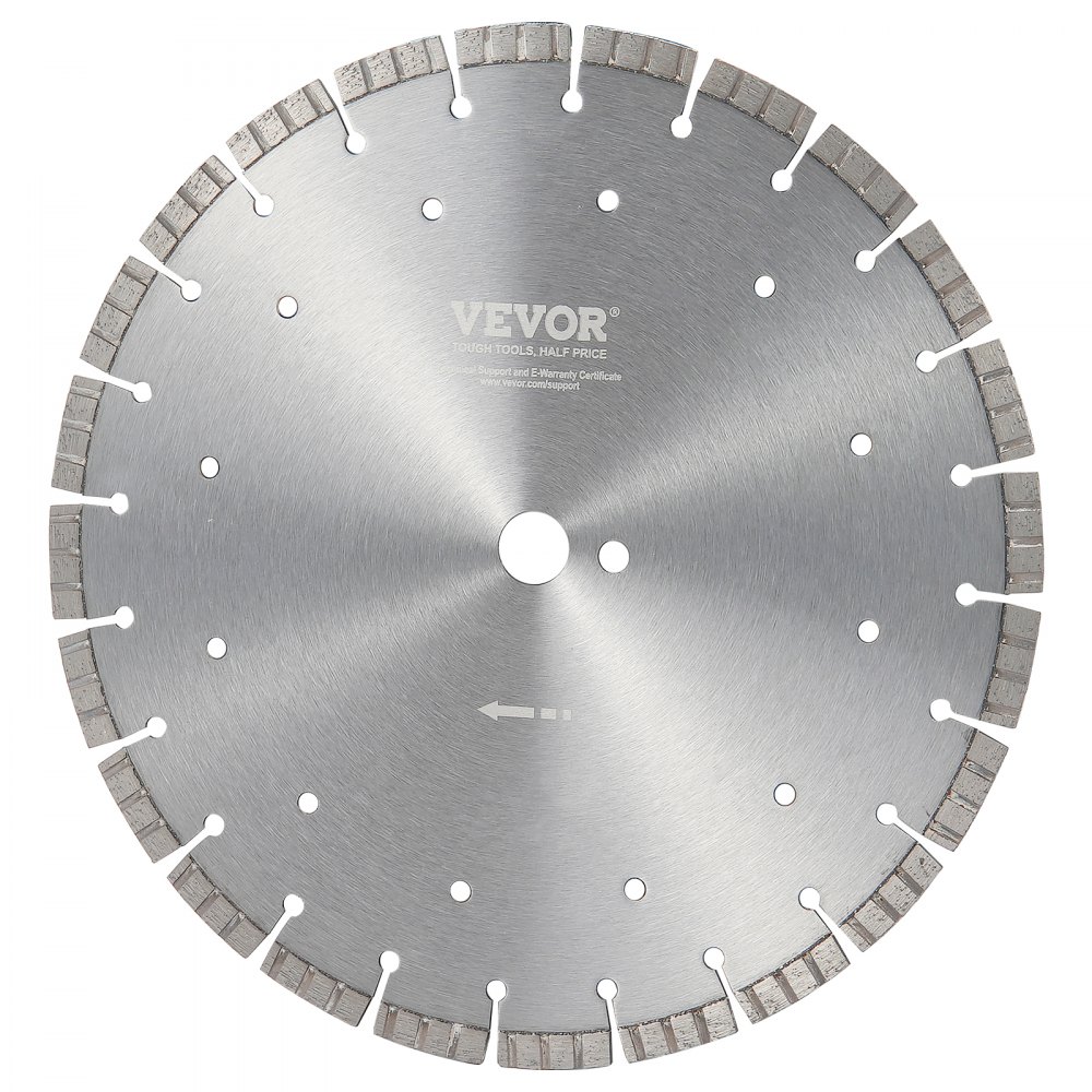 VEVOR Disco de corte de diamante 350 mm disco de diamante húmedo o seco hoja de sierra con dientes ondulados 12 mm diámetro del orificio central universal 25,4 mm para hormigón, azulejos, ladrillo