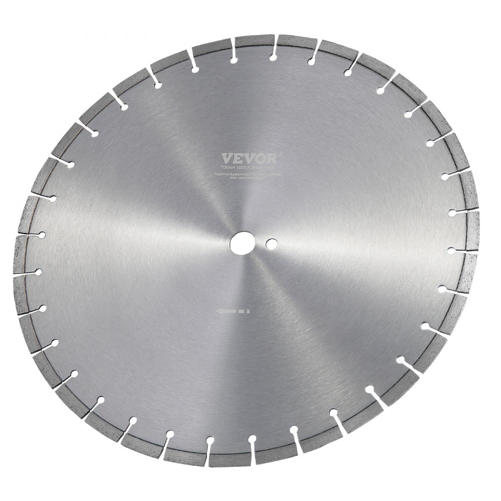 VEVOR Diamond Saw Blade, Concrete Saw Blade, 45 cm, for wet or dry work, 12 mm diamond segment saw blade with flat teeth, center hole diameter 25.4 mm, for concrete, cement slabs, tiles, bricks