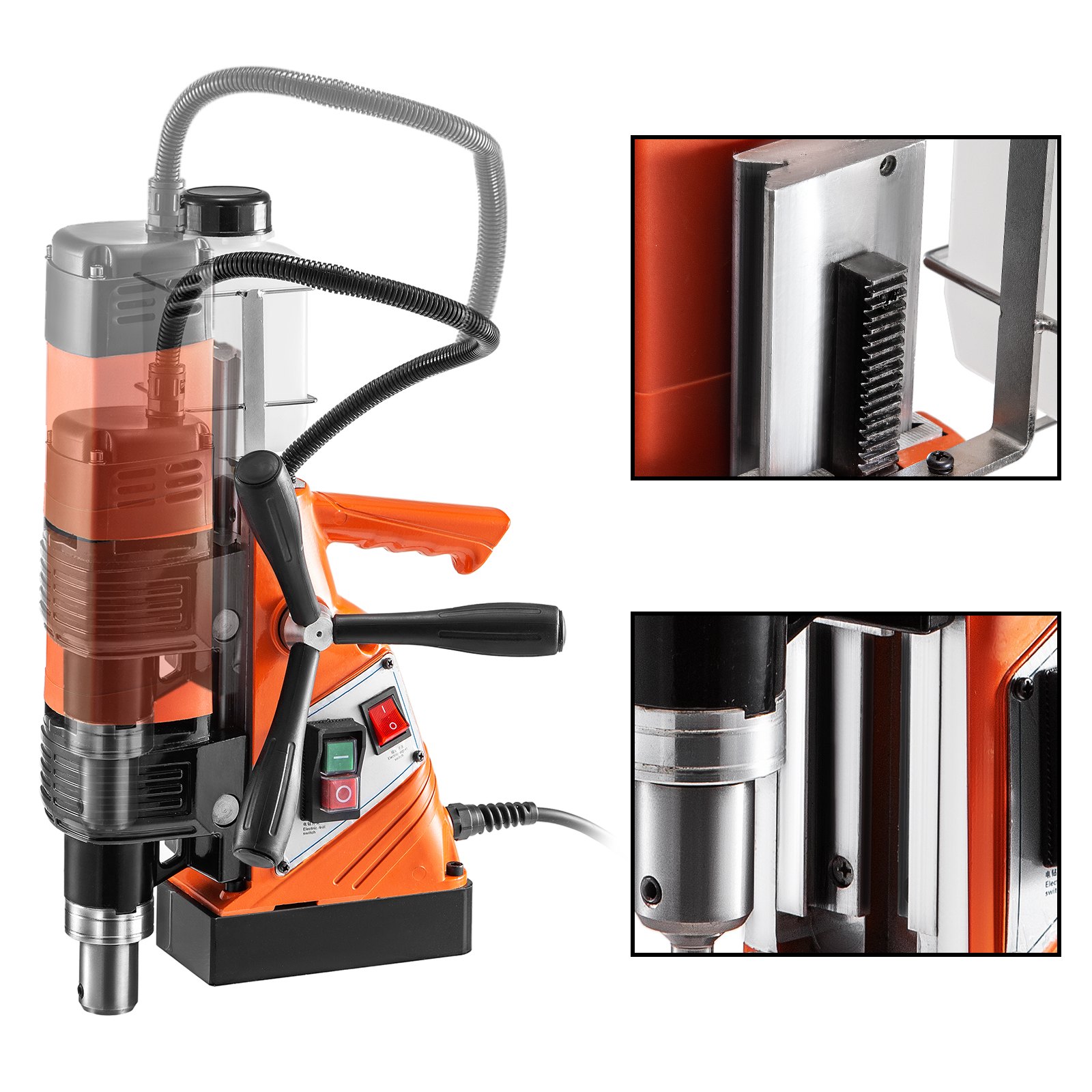 VEVOR Taladro de Base Magnética 10,000 N /1100 W 6 PCS Velocidad de 700 RPM