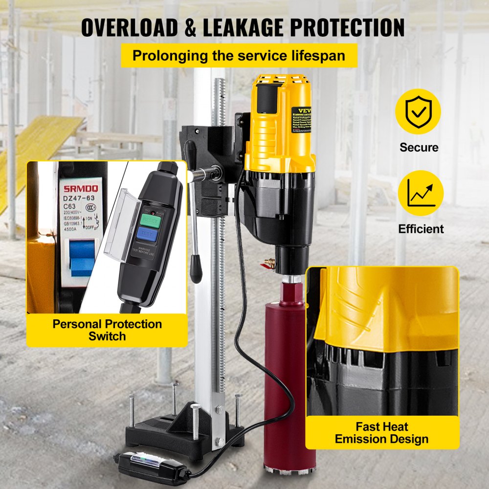 VEVOR Perforadora de Hormigón Diamante Taladro de Columna Profesional 4.800 W