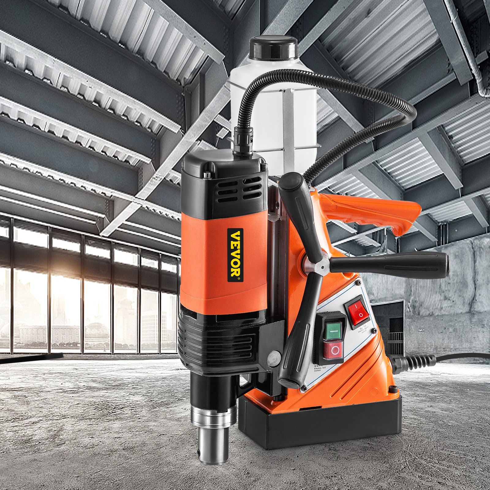 VEVOR Taladro de Base Magnética 10,000 N / 1100 W / ST-36 Velocidad de 700 RPM