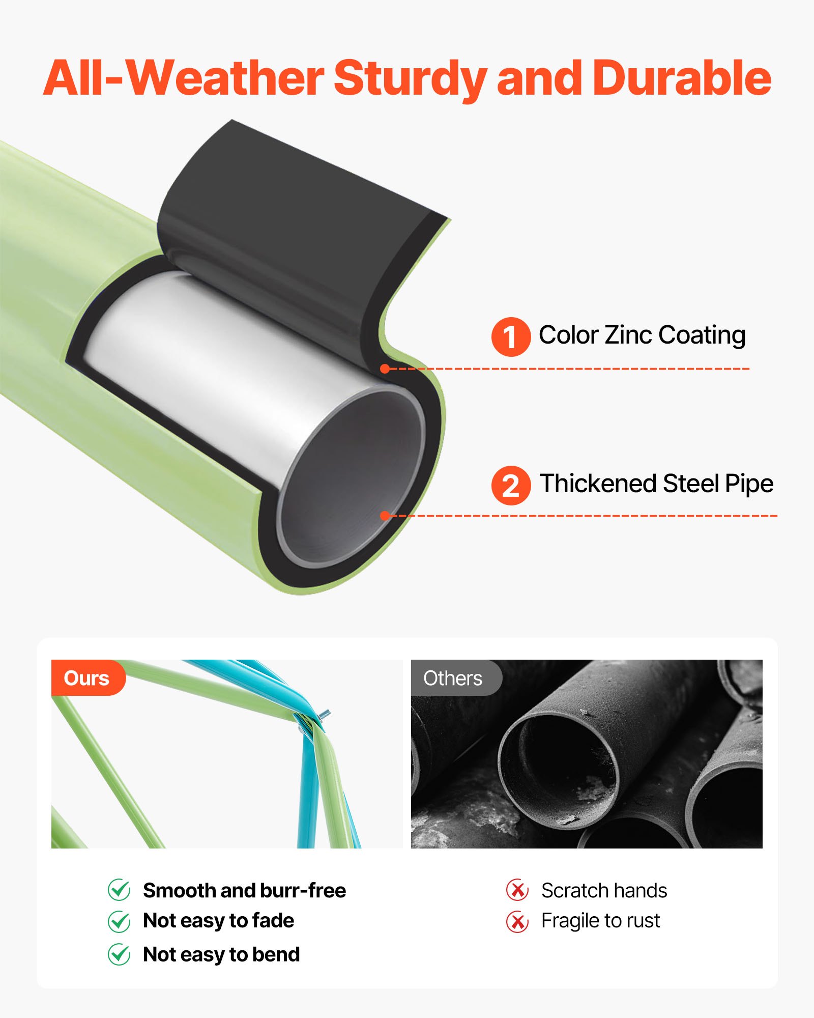 VEVOR Climbing Dome, 305cm Geometric Dome Climber for Kids, 453kg Loading Jungle Gym Playground with Octopus Net & 2 Basketballs, Easy-Assembly Outdoor Backyard Climbing Toys - Gift for Boys Girls