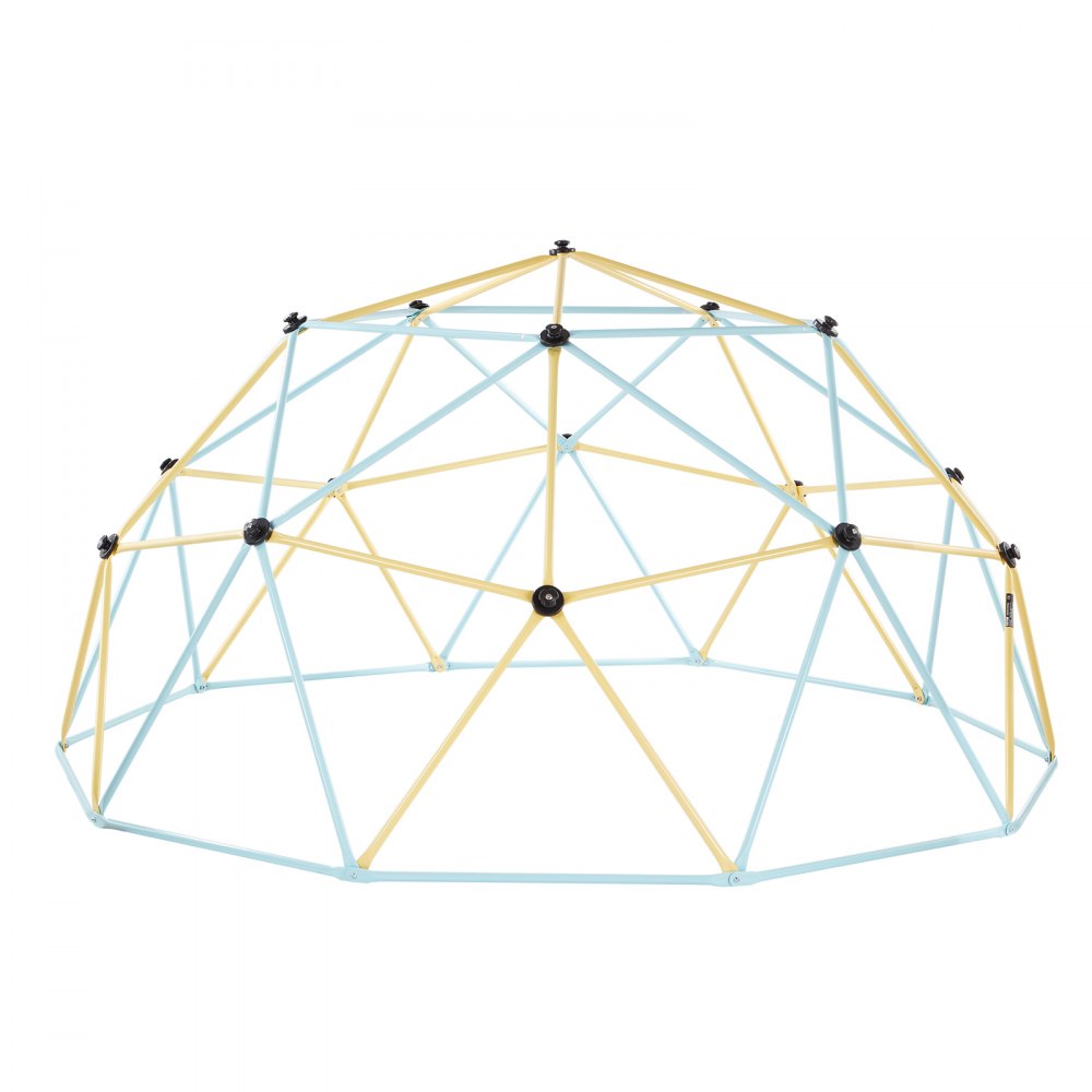 VEVOR Cúpula de Escalada 305 cm Juego de Cúpula Geométrica con 2 Pelotas, 1 Red, 1 Bomba de Aire Capacidad de Carga de 453 kg Juego de Domo de Escalada para Jardín, Parque, Exterior, Azul y Amarillo