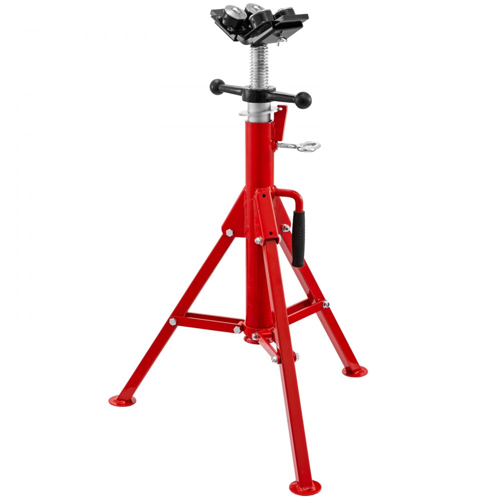 VEVOR Soporte para Tubería Plegable con Cabeza en V de Transferencia de 4 Bolas y Patas Plegables 2 T Altura Ajustable 71 - 131 cm Tipo 1107B Adecuado para la Mayoría de Los Trabajos de Tubería