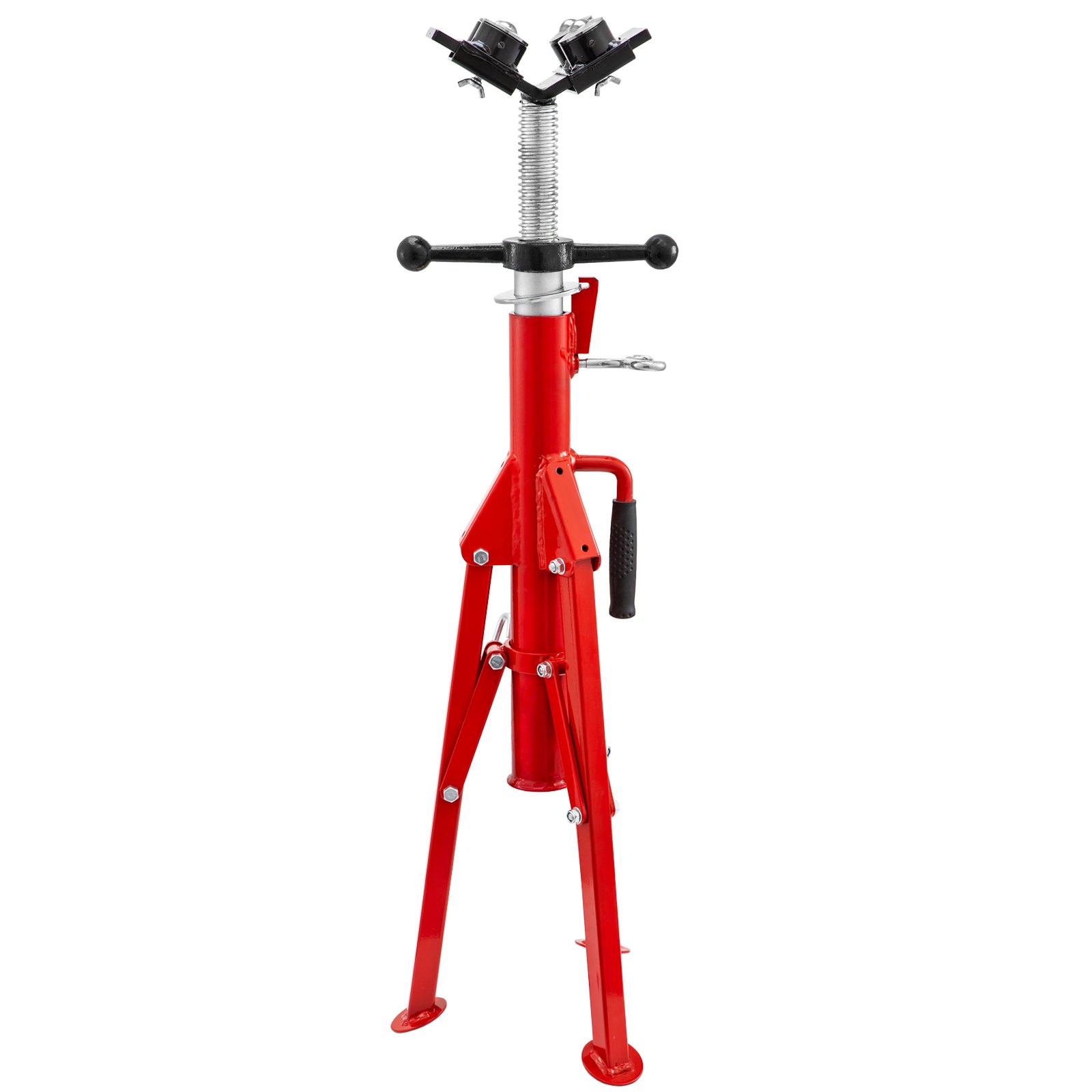 VEVOR Soporte para Tubería Plegable con Cabeza en V de Transferencia de 4 Bolas y Patas Plegables 2 T Altura Ajustable 71 - 131 cm Tipo 1107B Adecuado para la Mayoría de Los Trabajos de Tubería