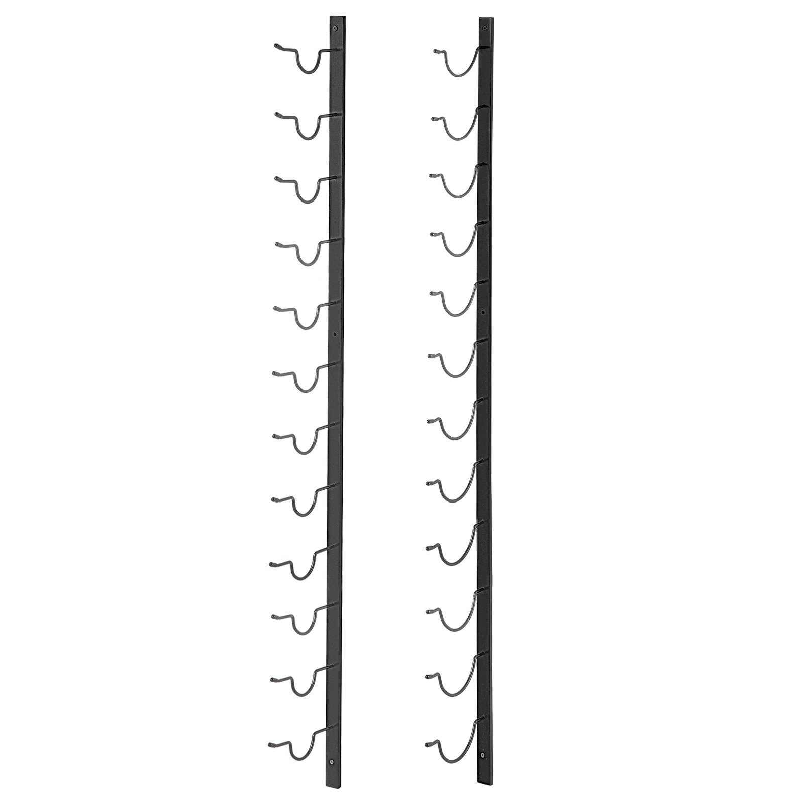 VEVOR Botellero Vertical de Pared 12 Botellas Estante Vertical para Vino 1220x150x25 mm Botellero Metálico de Pared Vertical de Acero Q235 con Recubrimiento para Colgar Toallas Botellas de Vino Negro