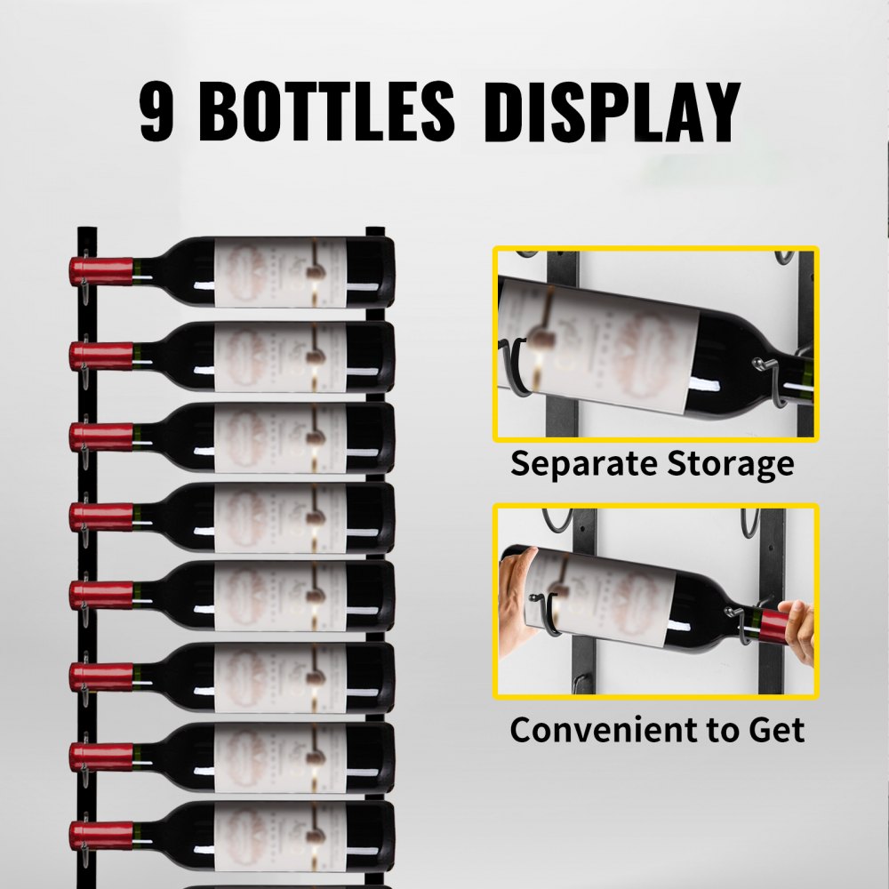 Botellero de pared para 7 botellas 2 unidades metal blanco