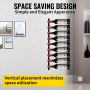 Botellero de pared VEVOR con diseño que ahorra espacio y permite colocar las botellas en posición vertical.