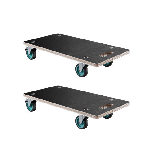 VEVOR 2 PCS Plataforma Rodante para Muebles de 574 x 290 x 117 mm con 4 Ruedas Silenciosas de TPR, Capacidad de Carga de 250 kg, Plataforma Rodante Rectangular Multifuncional para Muebles, Negro