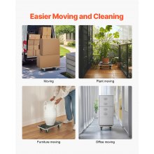 VEVOR 2 PCS Plataforma Rodante para Muebles con 4 Ruedas Carga de 250 kg, Negro