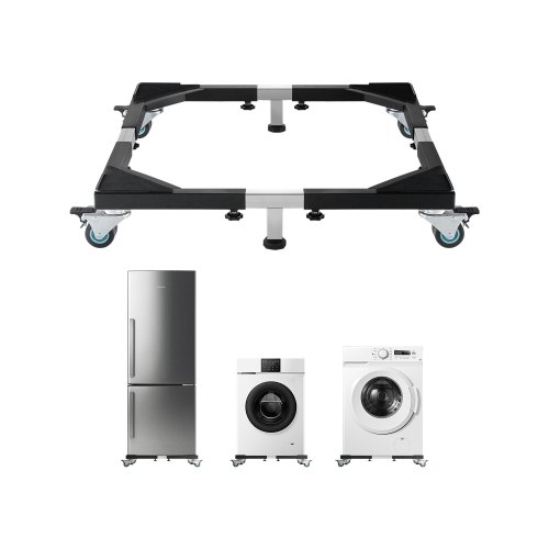 VEVOR Base Móvil para Muebles 930 x 810 x 100 mm con 8 Ruedas Gemelas con Bloqueo y 4 Frenos, Capacidad de Carga de 544 kg, Plataforma Rodante Ajustable de 584,2-929,64 mm para Lavadora, Frigorífico