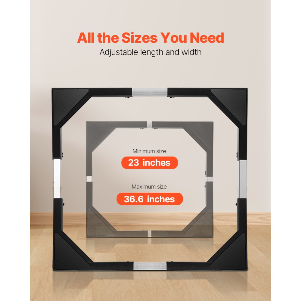 VEVOR Base Móvil para Muebles 930 x 810 x 100 mm con 8 Ruedas Gemelas con Bloqueo y 4 Frenos, Capacidad de Carga de 544 kg, Plataforma Rodante Ajustable de 584,2-929,64 mm para Lavadora, Frigorífico