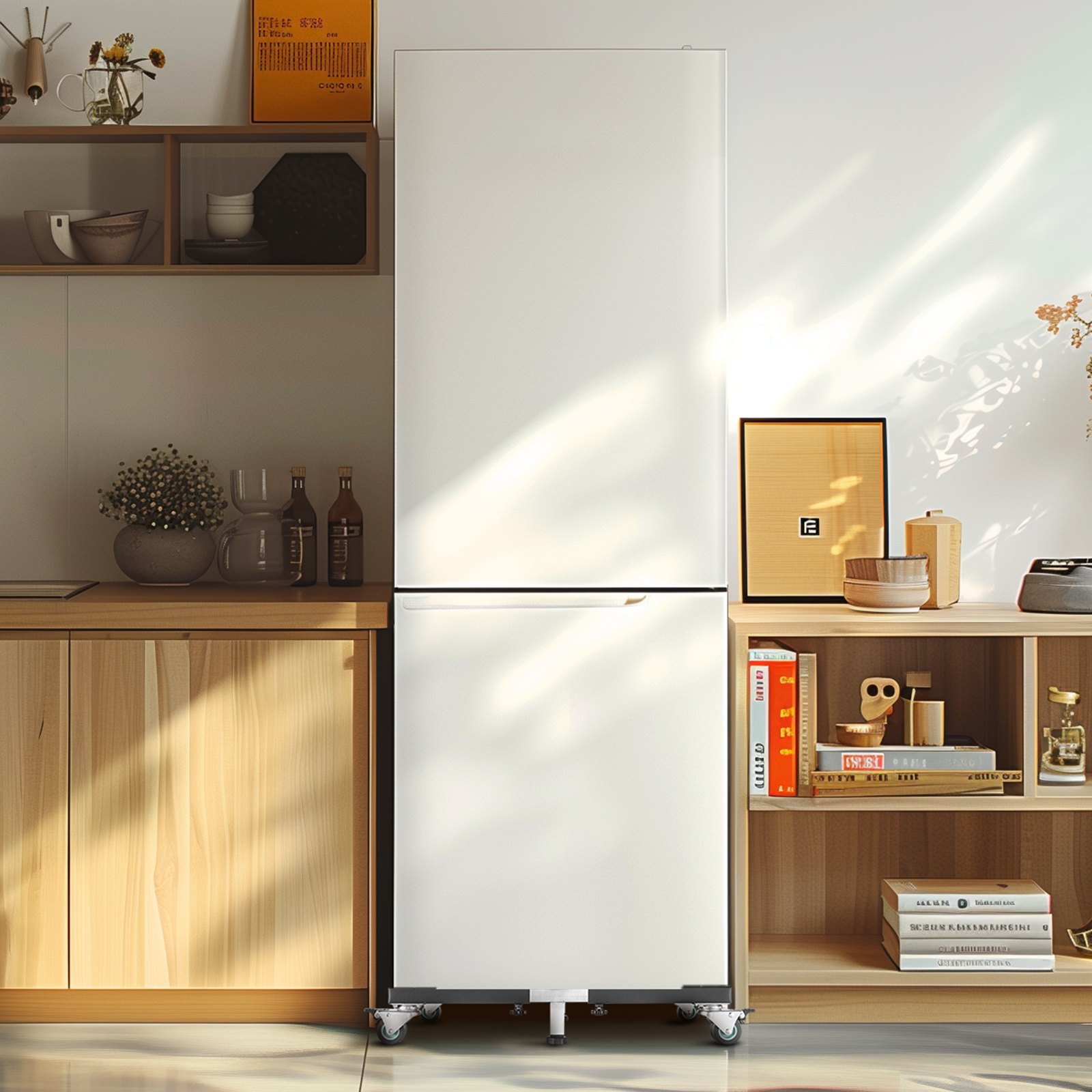VEVOR Base Móvil para Muebles 930 x 810 x 100 mm con 8 Ruedas Gemelas con Bloqueo y 4 Frenos, Capacidad de Carga de 544 kg, Plataforma Rodante Ajustable de 584,2-929,64 mm para Lavadora, Frigorífico