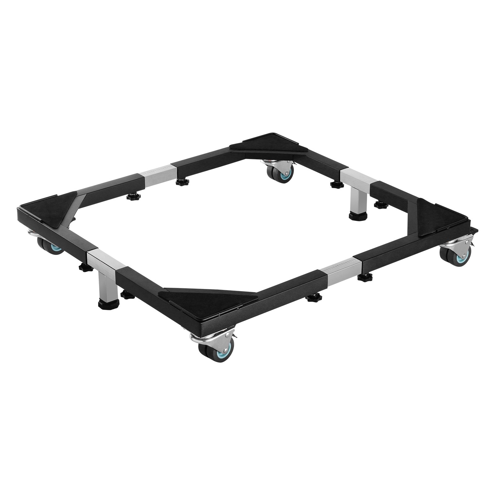 VEVOR Base Móvil para Muebles 930 x 810 x 100 mm con 8 Ruedas Gemelas con Bloqueo y 4 Frenos, Capacidad de Carga de 544 kg, Plataforma Rodante Ajustable de 584,2-929,64 mm para Lavadora, Frigorífico