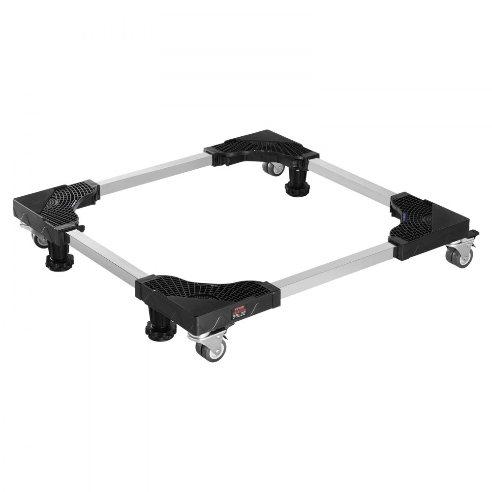 VEVOR Base Móvil para Muebles 910 x 910 x 110 mm con 8 Ruedas Gemelas con Bloqueo y 4 Frenos, Capacidad de Carga de 500 kg, Plataforma Rodante Ajustable de 698,5-899,16 mm para Lavadora, Frigorífico