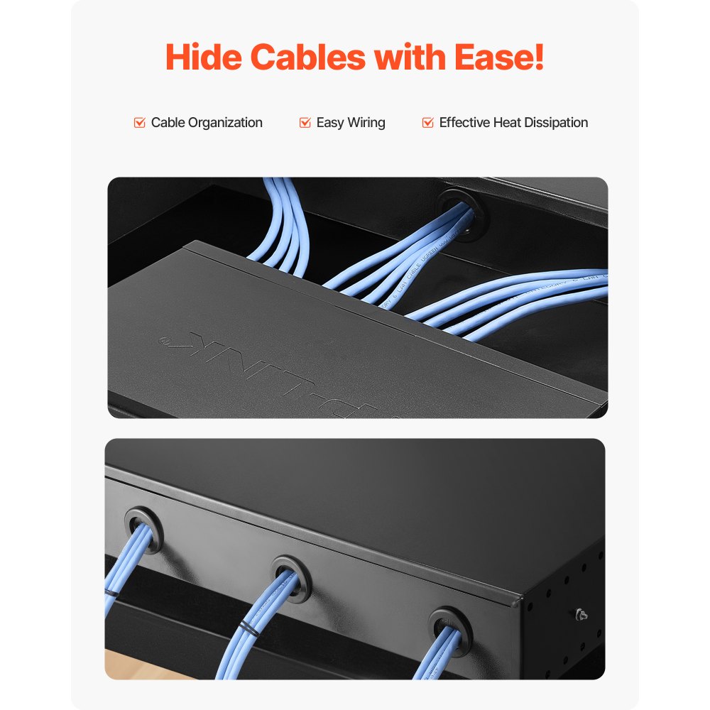 VEVOR Cajón para Montaje en Rack de 2U, Carga de 22,68 kg, Cajón Deslizante con Cerradura y Orificios para Gestión de Cables, para Rack o Gabinete de AV para Servidores de Equipos de Red de 48,26 cm