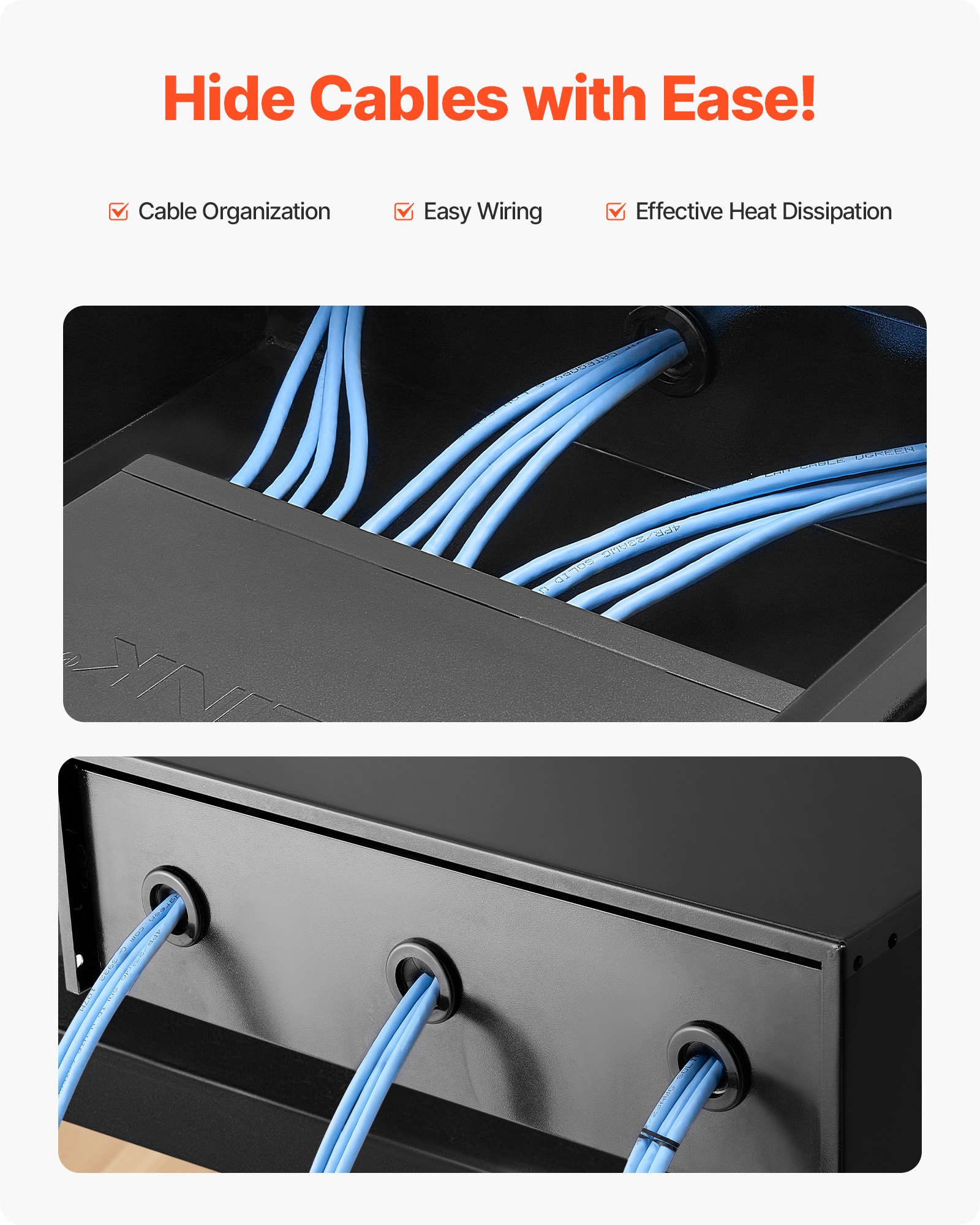 VEVOR Cajón para Montaje en Rack de 3U, Carga de 22,68 kg, Cajón Deslizante con Cerradura y Orificios para Gestión de Cables, para Rack o Gabinete de AV para Servidores de Equipos de Red de 48,26 cm