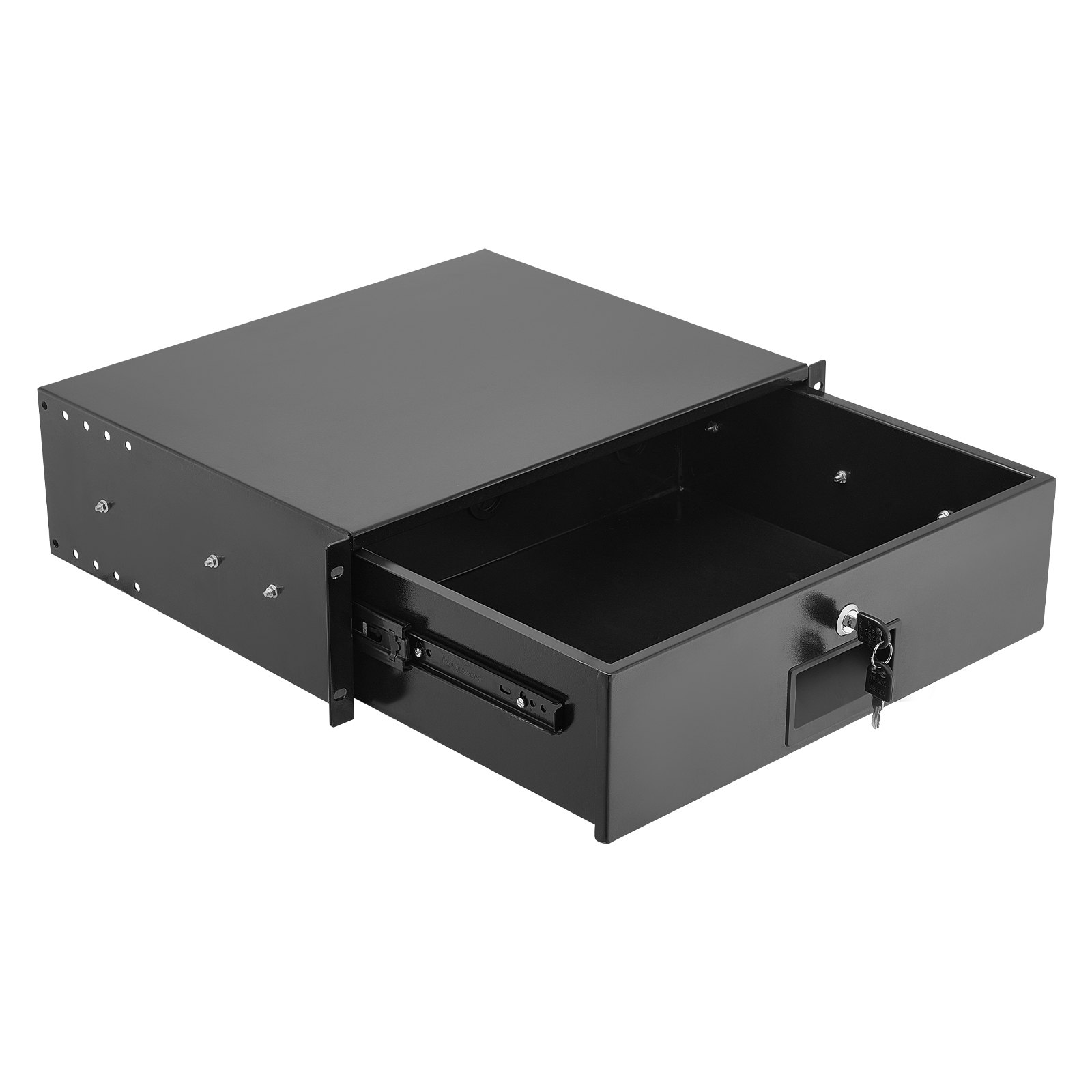 VEVOR Cajón para Montaje en Rack de 3U, Carga de 22,68 kg, Cajón Deslizante con Cerradura y Orificios para Gestión de Cables, para Rack o Gabinete de AV para Servidores de Equipos de Red de 48,26 cm