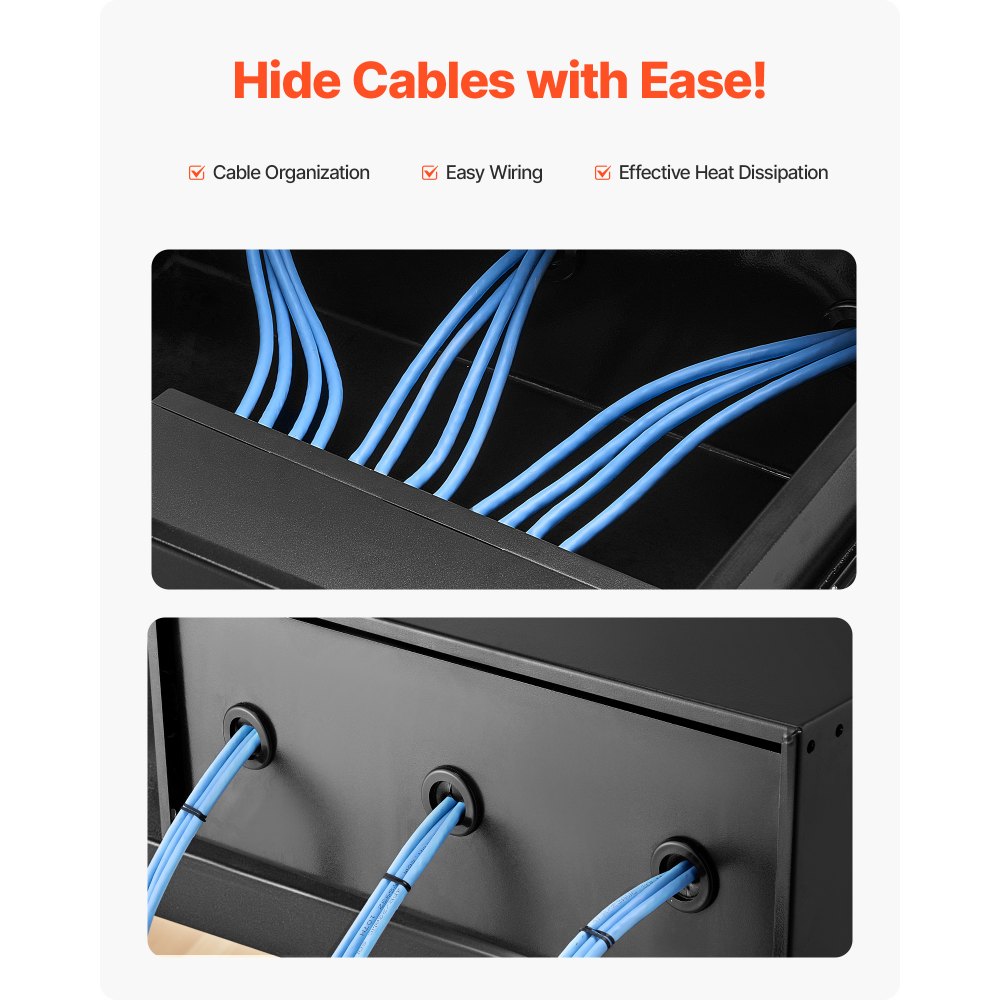 VEVOR Cajón para Montaje en Rack de 4U, Carga de 22,68 kg, Cajón Deslizante con Cerradura y Orificios para Gestión de Cables, para Rack o Gabinete de AV para Servidores de Equipos de Red de 48,26 cm