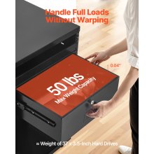 VEVOR Cajón para Montaje en Rack de 4U, Carga de 22,68 kg, Cajón Deslizante con Cerradura y Orificios para Gestión de Cables, para Rack o Gabinete de AV para Servidores de Equipos de Red de 48,26 cm