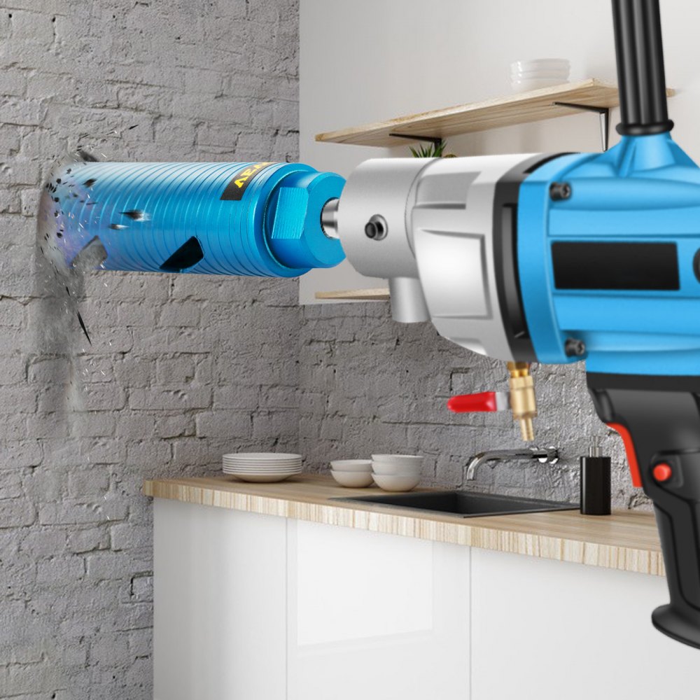 VEVOR Broca sacanúcleos, 2\"/50,8 mm de diámetro, 5/8\"-11 roscada, 9,5\"/241,3 mm de profundidad, herramienta de perforación en seco de diamante con broca piloto y hoja de 4,5\", brocas para sierra