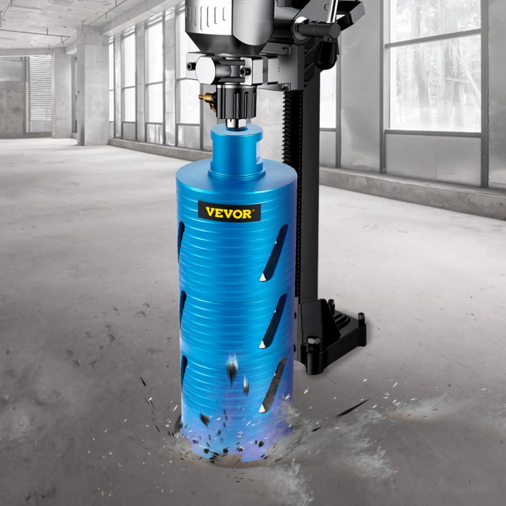 VEVOR Broca de núcleo, 4\"/101,6 mm de diámetro, vástago de 5/8\"-11 con broca piloto y hoja de 4,5\", herramienta de perforación en seco de diamante de 9,5\"/241,3 mm de profundidad