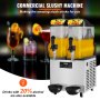 VEVOR Máquina de Granizados Comercial de 2 x 12 L 2 Tazones Máquina para Hacer Granizados de Bebidas Congeladas de Acero Inoxidable y PC con Panel de Control para Restaurantes Cafeterías Bares