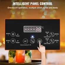 VEVOR Máquina de Granizados Comercial de 2 x 12L/3,2 Gal 2 Tazones Máquina para Hacer Granizados de Bebidas Congeladas de Acero Inoxidable y PC con Panel de Control para Restaurantes Cafeterías Bares