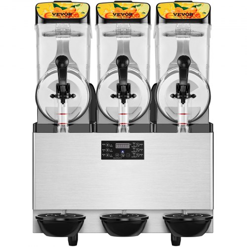 VEVOR Máquina de granizado comercial, cuenco triple de 36 L/9.6 galones, máquina de margarita de 150 tazas, máquina de margarita de acero inoxidable 860 W, máquina de granizado para fiestas, cafetería