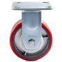 VEVOR Ruedas 15 cm 4 Piezas 2 Ruedas Rígidas y 2 Ruedas Giratorias con Freno Lateral Placa con Núcleo de Hierro Poliuretano Capacidad de Carga de 450 kg por Rueda para Taller, Garaje, Almacén