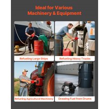VEVOR Bomba de Transferencia de Aceite, 60 L/min, con Elevación Máxima de Succión de 2,4 m y Elevación Máxima de 13,7 m, para Diésel, Queroseno y Biodiésel para Vehículos, Obras y Granjas